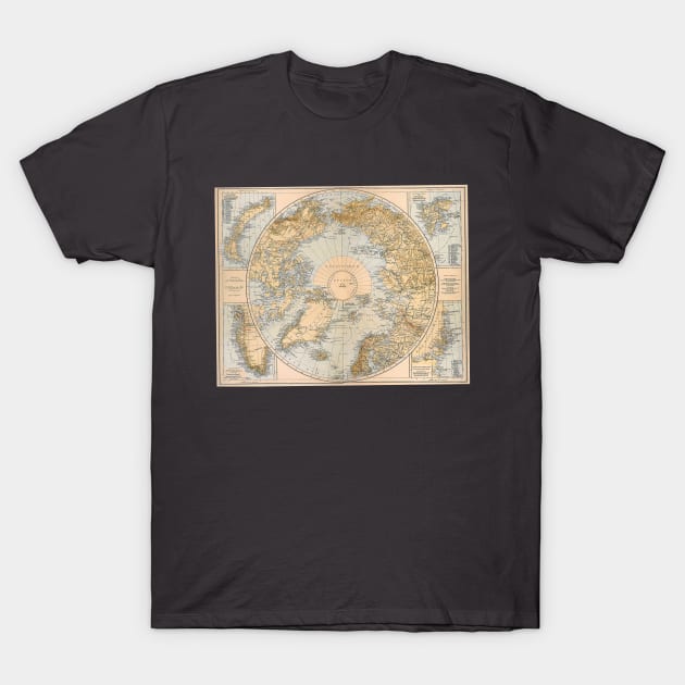 Antique Map of the Northern Regions at the North Pole T-Shirt by MasterpieceCafe